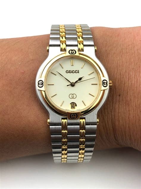 mens gucci vintage watch 9000m|gucci champagne dial.